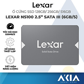 Ổ cứng SSD 128GB/ 256GB/ 512GB Lexar NS100 2.5” SATA III (6Gb/s), tốc độ đọc lên đến 520Mb/s - Hàng chính hãng BH 3 năm