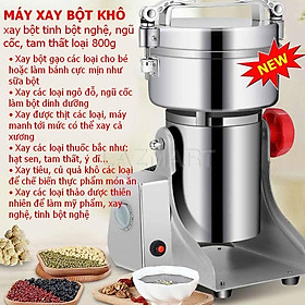 Mua Máy Xay Nghệ Tươi Mini Đa Năng Cao Cấp- Máy Xay Bột Tinh Bột Nghệ Ngũ Cốc Tam Thất Loại 800g Nắp Gài Inox 304