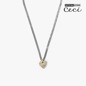 CECI - Dây chuyền nữ mắc xích phối mặt hình trái tim thời trang CC4-01000183