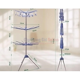 Mua Giá phơi quần áo 3 tầng gấp gọn để trong nhà  ngoài trời  thiết kế chuyên dụng để phơi khô đồ cho bé sơ sinh với các móc kẹp và thanh phơi khăn SALE XẢ KHO