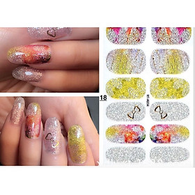 Lô 12 sticker móng tay nail art hoa văn chữ xinh- quà tặng kèm 1 giũa mini và 2 khăn khô vô trùng
