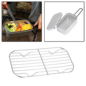 Bento Lunch Box Steaming Rack Foldable Handle Food Container Hiking Cookware