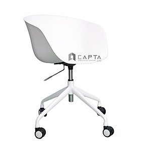 Mua Ghế họp thân nhựa màu trắng chân nâng hạ AAC3-S Nội thất Capta Ghế học bài tại nhà thân nhựa PP màu trắng chân xoay nâng hạ có lưng tựa thấp AAC tại HCM
