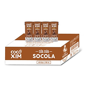 Thùng 48 Hộp Sữa Dừa Socola - Sự kết hợp độc đáo giữa 100% từ Dừa Nguyên chất & Socola thượng hạng TU.SD.SCL180TI COCOXIM