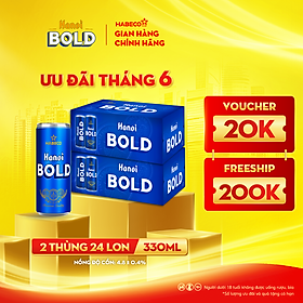 Combo 2 Thùng Bia Hanoi BOLD - Thùng 24 lon 330ml