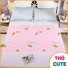 Tấm miếng lót chống thấm cho bé sơ sinh thay bỉm trải thảm nệm giường cũi 4d 4 lớp size cỡ lớn MySun