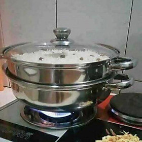Mua NỒI HẤP 2 TẦNG INOX DÙNG CHO MỌI LOẠI BẾP ( KHO SỈ GIA DỤNG )