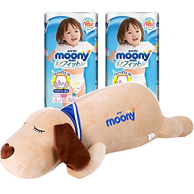 Combo 2 gói tã quần Moony cao cấp tặng cún bông đáng yêu và đồ chơi Toys House