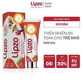 Kem Đánh Răng Trẻ Em Lipzo Vị Dâu Bảo Vệ Răng Sữa 75g Hữu Cơ Ngọt Thơm An Toàn Nuốt Được Dành Cho Trẻ Em Từ 2-10 Tuổi