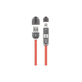 Mua Cáp sạc đang năng nhỏ gọn dây phẳng chống rối 2 trong 1 Micro và Lightning dài 1m - Duo Charging & Data Cable Actto USB-16 - Hàng chính hãng