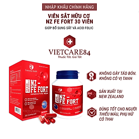 Bộ sản phẩm Sắt, Canxi cho mẹ bầu nhập khẩu chính hãng gồm: Viên sắt hữu cơ NZ FE FORT (30 viên) và viên canxi hữu cơ NZ ULTRA CAL (30 viên)