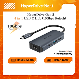 Mua HUB chuyển đổi HyperDrive Next 4 in 1 Port USB-C cho Macbook/ Laptop - Truyền tải dữ liệu nhanh HD4001GL