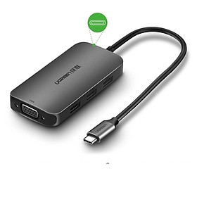 Mua Ugreen UG50210CM136TK Bộ chuyển đổi TYPE C sang 3 USB 3.0 + VGA + hỗ trợ nguồn TYPE C - HÀNG CHÍNH HÃNG