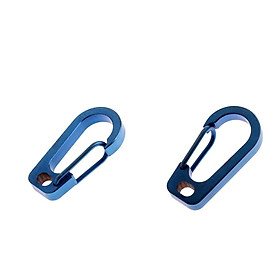 2pcs Titanium Carabiner Clip Keychain Quick Hook Buckle Outdoor Key Holder Blue