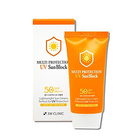 Kem Chống Nắng Dưỡng Ẩm 3W Clinic Multi Protection UV Sun Block SPF 50+ PA+++ 70ml - Hàn Quốc Chính Hãng