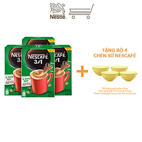 Mua 1 Tặng 1 - Bộ 4 chén sứ Nescafé Combo 4 hộp cà phê NESCAFÉ 3IN1 VỊ