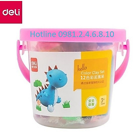 Đất nặn an toàn 12 màu + 3 khuân - Deli 7022