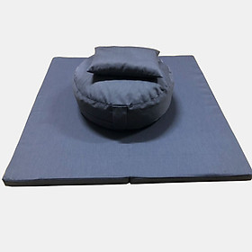 Mua Trọn bộ bồ đoàn trụ tròn  toạ cụ gập và gối kê tay (Xám Đá)