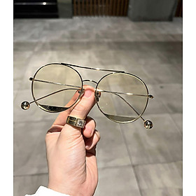 Kính mắt nam nữ dáng tròn xoe cao cấp gọng bi 