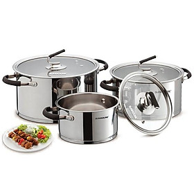 Mua Bộ 3 nồi inox 5 đáy SUNHOUSE SH891