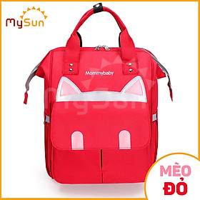 Balo bỉm sữa ĐA NĂNG có túi đựng đồ giữ nhiệt cho mẹ và em bé sơ sinh MÈO YÊU - MySun
