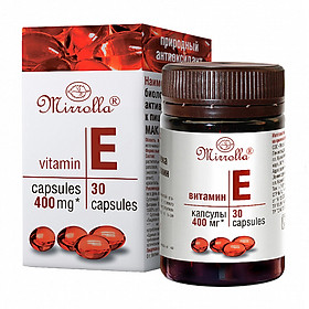 1 Hộp Vitamin E Đỏ Mirrolla 400Mg 30 viên của Nga