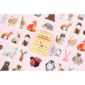 Bộ 46 Sticker Hàn Quốc hình động vật xinh dán trang trí E30
