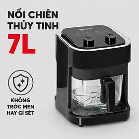 Mua Nồi chiên không dầu thủy tinh Mishio MK373 - Dung tích 7 lít lòng nồi không bong tróc gỉ sét - Hàng chính hãng