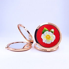 Gương Thêu Tay, Gương Trang Điểm Mini - Thiết Kế Nhỏ Gọn, Dễ Dàng Bỏ Vào Túi Ví Nữ- Họa Tiết Thêu Tay Sang Trọng - Quà Tặng Sinh Nhật Cho Bạn Gái