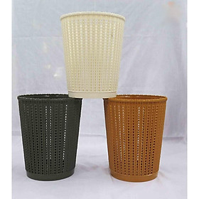 Mua Thùng rác văn phòng và gia đình nhựa mây đan phong cách hàn quốc | Sọt rác nhựa giả mây