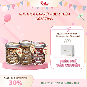 Quà Tặng Oaky - Combo Hạt Dinh Dưỡng Cao Cấp Hạnh Nhân, Nhân Óc Chó Vàng, Nhân Óc Đỏ - Tặng Túi Giấy Sang Trọng