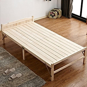 Giường ngủ - Giường ngủ gỗ thông gấp gọn, kích thước 100x195cm