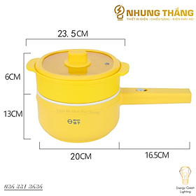 Bếp Lẩu Điện Mini ZX-C30 - Nồi Nấu Mì,Chiên,Sào Đa Năng - Dung Tích 1.5L - Lòng Nồi Men Gốm Chống Dính - Có Video