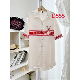 Đầm Sơmi D555 Lụa Quảng Châu Cao Cấp Xinh Xắn Dễ Thương