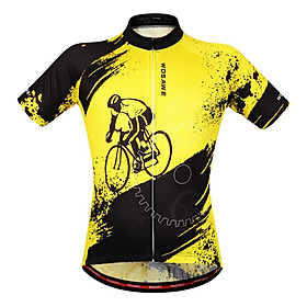 Men's Short Sleeve Cycling Jersey Full Zip Breathable MTB Bike Clothing Road Biking Shirt S-XXL - M