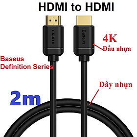 Mua  HDMI2.0 sang HDMI2.0  Cáp 2 đầu HDMI 4K nhựa PVC chắc chắn Baseus High Definition Series  _ Hàng chính hãng