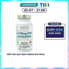 Thực Phẩm Bảo Vệ Sức Khỏe Biocyte Viên Uống Cal/Mag/Zinc Liposomal 60 Viên