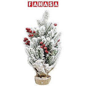 Mua Cây Thông Mini Phủ Tuyết Gắn Trái Đỏ - Trang Trí Noel 45 cm - Chaang Chiia LP-M5-HS-45CM