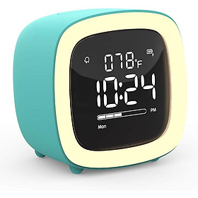 Temperature Night Light Alarm Clock Timing Table TV Shape Digital Adjustable Brightness Smart Snooze Function Cute Children Mini