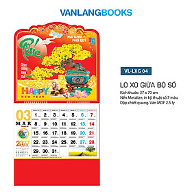 Lịch Treo Tường 2027 Văn Lang - Mai Khai Phú Quý (VLLXG04) Lịch Lò Xo Cao Cấp