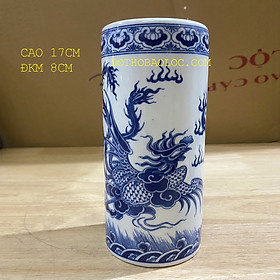 Mua Ống đựng nhang bằng gốm sứ Bát Tràng họa tiết rồng phụng Cao 17cm