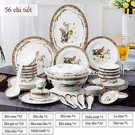 Mua Bộ bát sứ xương nhập khẩu  Bộ bát ăn cơm Tuấn Mã 56 chi tiết  Không tạp chất  An toàn tuyệt đối cho sức khỏe gia đình. Dùng được cho Lò vi sóng  Lò nướng  Máy rửa bát Máy khử khuẩn