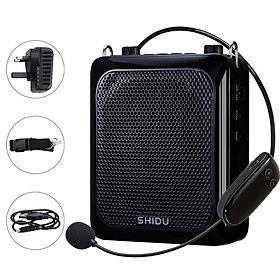 Bộ khuếch đại giọng nói không dây di động của Shidu 25W cho giáo viên 4000mAh Pin Bluetooth loa với micrô Echo Aux Ghi S28 Color: Black UK Plug