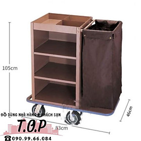 Mua Xe Đẩy Dọn Phòng Khách Sạn Túi Vải 2 Bên
