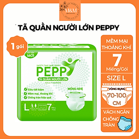 Tã bỉm quần người lớn, người già Peppy M8/L7/XL8 mỏng, nhẹ, thoáng