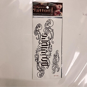 Hình xăm dán cao cấp chữ đẹp 10x20cm MT-083