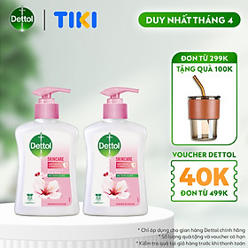 Combo 2 chai nước rửa tay Dettol kháng khuẩn dưỡng da - Chai 250g