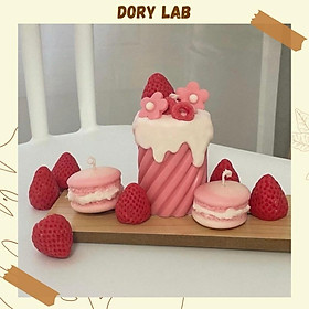 Nến Thơm Handmade Trụ Xoắn Hoa Mai Dâu Tây - Dory Lab