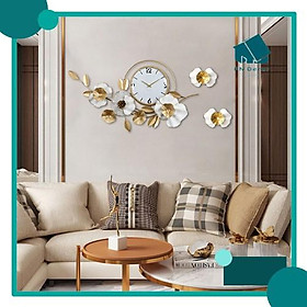 Đồng Hồ Treo Tường, Đồng Hồ Trang Trí Decor Mai Vàng mã a5  PN Decor