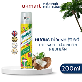 Dầu Gội Khô Batiste Dry Shampoo 200ml Hết Ngứa, Hết Bết Dính Tóc Bồng Bềnh Tức Thì